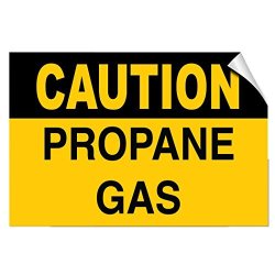 Caution Propane Gas Hazard Flammable Label Decal Sticker 7 Inches X 5 Inches