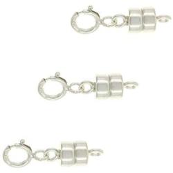 3 Pack Sterling Silver 4.5 Mm Magnetic Clasp Converter For Jewelry And Necklaces - Made In Usa