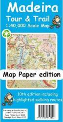 Madeira Tour And Trail Map - David Brawn Sheet Map Folded