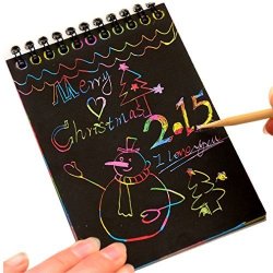 Vipe Rainbow Colors Scratch Paper Creative Diy Black Cardboard Draw Sketch Notes Kids Toy Notebook School Supply 10CM X 14CM