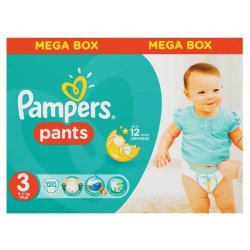 Pampers Active Baby 120 Nappies Size 3 Midi Mega Box