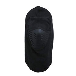 Haobase Balaclavas Ski Mask Cycling Winter Fleece Warm Full Face Cover Anti-dust Windproof Hats Black