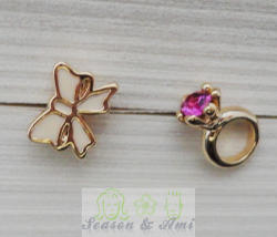 Butterfly And Purple Rings Earrings