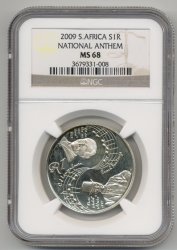 2009 Silver R1 MS68 National Anthem 2ND Highest Grade Only 587 Uncs Minted