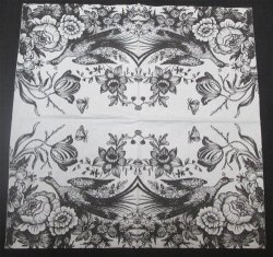 The Velvet Attic - Beautiful Imported Paper Napkin Serviette - Romantic Drawing