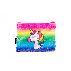 Sequin Unicorn Pencil Case - Pink