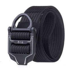 Military Style Nylon Tactical Belt - Black