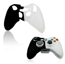 Silicone Cover Gel Skin Soft Protective Case For Xbox 360 Controller Black-white Colour