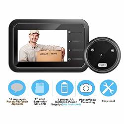 Jsx Peephole Doorbell Camera Video-eye Auto Photo Video Record Electronic Ring Night View Digital Door Viewer Home Security
