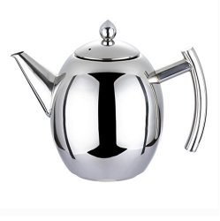 Coffee Tea Pot - Wehome 34OZ Stainless Steel Teapot Kettle With Infuser Filter Best Polished Espresso Coffee Pouring Pot For Home Kitchen Hotel Restaurant