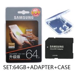 Samsung New U3 Micro Sd 256GB 128GB 64GB Sdxc U1 32GB 16GB Sdhc CLASS10 Tf Cf... - 64GB And Adapter