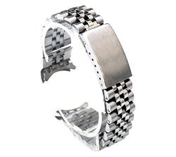 SS Jubilee Solid Link 20MM Curved Ends Watch Band