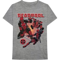 Marvel Deadpool Collage 1 Mens Grey T-Shirt Large