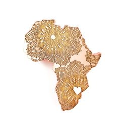 Brooch heart Of Africa Coral - Handcrafted Plywood Brooch With Laser Cut Detail
