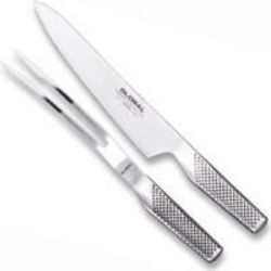 Global 2 Piece Carving Set - Silver