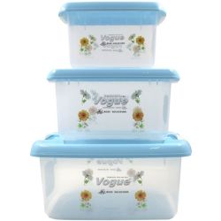 Vogue 3 Piece Food Storage Containers Blue