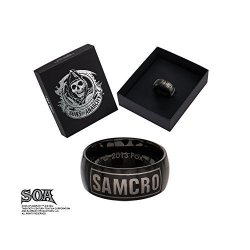 Sons Of Anarchy Stainless Steel Samcro Ring Black Size 10