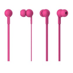 Earphone + Mic Hot Pink 1.2m