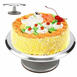 Cakes Turntable 12 Inch Aluminum Cake Plate Dual Shafts Rotating Revolving Cake Stand Anti-slip Diy Cake Decorating Turntable Pastry Baking Decor Tool For Restaurant