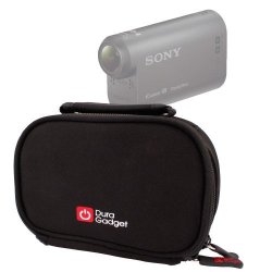 Durable Black Padded Carry Case With Handle And Extra Storage Space For Accessories Compatible With Sony Action Cam HDR-AS15 HDR-AS30V & Camsports Evo 1080