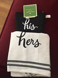 Kate Spade His And Hers Oven Mitt And Kitchen Towel Black And White