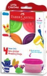Faber-Castell Little Creatives Modelling Dough - Neon Glitter Set Of 4