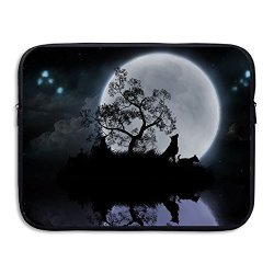 Moon Wolf Print Business Briefcase Laptop Sleeve For 13 Inch Macbook Pro Air Lenovo Samsung Sony