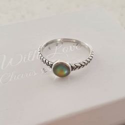 Milla 925 Sterling Silver Colour Changing Mood Ring - Size 7