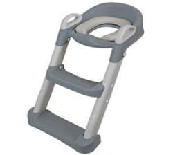 Potty Seat With Ladder With Hand Grips And Anti-slip Foot Pads - Grey