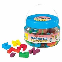 Amazing 40 Pieces Aleph-bet Hebrew Magnetic Letters Full Color In Perfect Reusable Canister