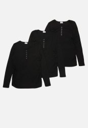 Cotton On Maternity Long Sleeve Top 3 Pack - Black