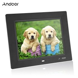 Andoer 8INCH Ultrathin HD Tft-lcd Digital Picture Photo Frame Alarm Clock MP3 MP4 Movie Player With Remote Desktop- Black