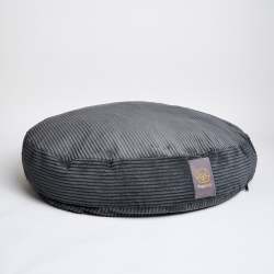 Cord Velour Dog Bed - Charcoal Large