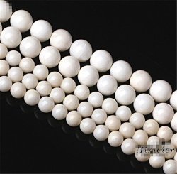 Mimeier 4-10MM White Coral Round Beads Strands 002SH 8MM