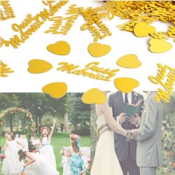 380pcs Just Married Heart Sequined Plastic Resin Wedding Throw Confetti Party Decoration Supplies
