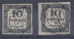 France 1859 Postage Dues 10C Both Types Fine Used