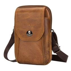 Man Phone Pouch Allytech Vertical Leather Travel Small Purse Crossbody Phone Waist Belt Bag With Belt Loop shoulder Strap For Women Man Iphone XS Max