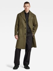 Men&apos S Premium Wool Green Overcoat