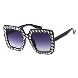 Square Oversize Crystal Sunglasses Women Luxury Brand Designer Shades Sunglasses