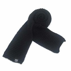 Kids Warm Knitted Scarf Toddler Baby Soft Winter Scarves Wrap Fashion Solid Color Neck Warmer Black