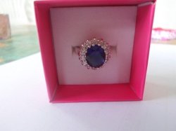 New Design Exquisite Luxury British Princess Engagement Ring-platinum Colour Size 8 See Pics