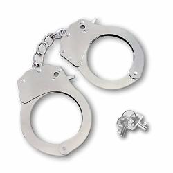 Hohajiu Toy Handcuffs With Keys Metal Handcuffscostume Accessory Stage Party Props Pretend Play Handcuffs For Kids Silver