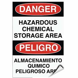 Allstick Shopforallyou Stickers & Decals 5" X 7" Danger Hazardous Chemical Storage Area Hazard Sign Label Decal Sticker