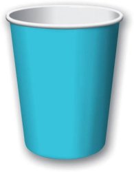 Aqua Blue Paper Cups Glasses For Party 10