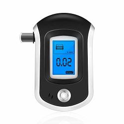 Breathalyzer Professional Alcohol Detector Breathalyzers Tester Portable Brethalyzer Highly-accurate Result Fast Respond Speed Alcohol Breathalyzer With LED Screen And 55PC Mouthpieces For Home