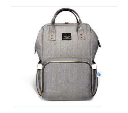 Multi-function Backpack Mommy And Baby Travelling Nappy Bag - Grey