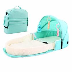 Hankyky Snuggle Nest Harmony Infant Sleeper Solid Color Pattern Portable Bassinet With Hanging Toys bssinet To-go Infant Travel Bed Waterproof Foam Mattress W sheet