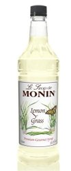 Monin Flavored Syrup Lemon Grass 33.8-OUNCE Plastic Bottle 1 Liter