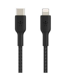 Belkin Boostcharge Usb-c Braided Cable With Lightning Connector- 2M - Black
