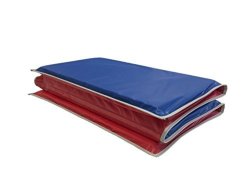Kindermat 1 Inch Rest Mat With Gray Binding Red blue 5 Mil Vinyl